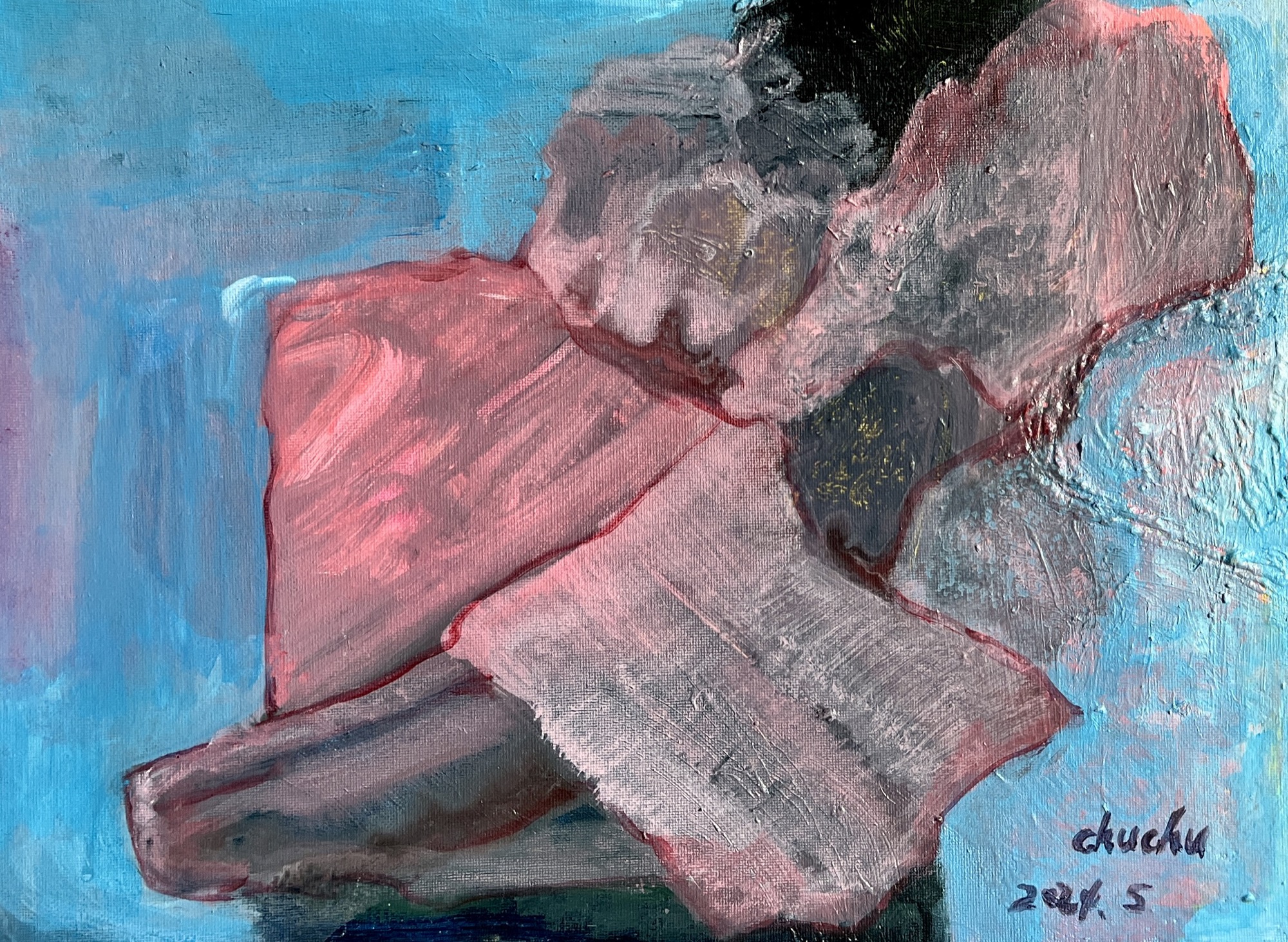 underwater #2, Mixed media, 30 × 40 cm, by chuchu