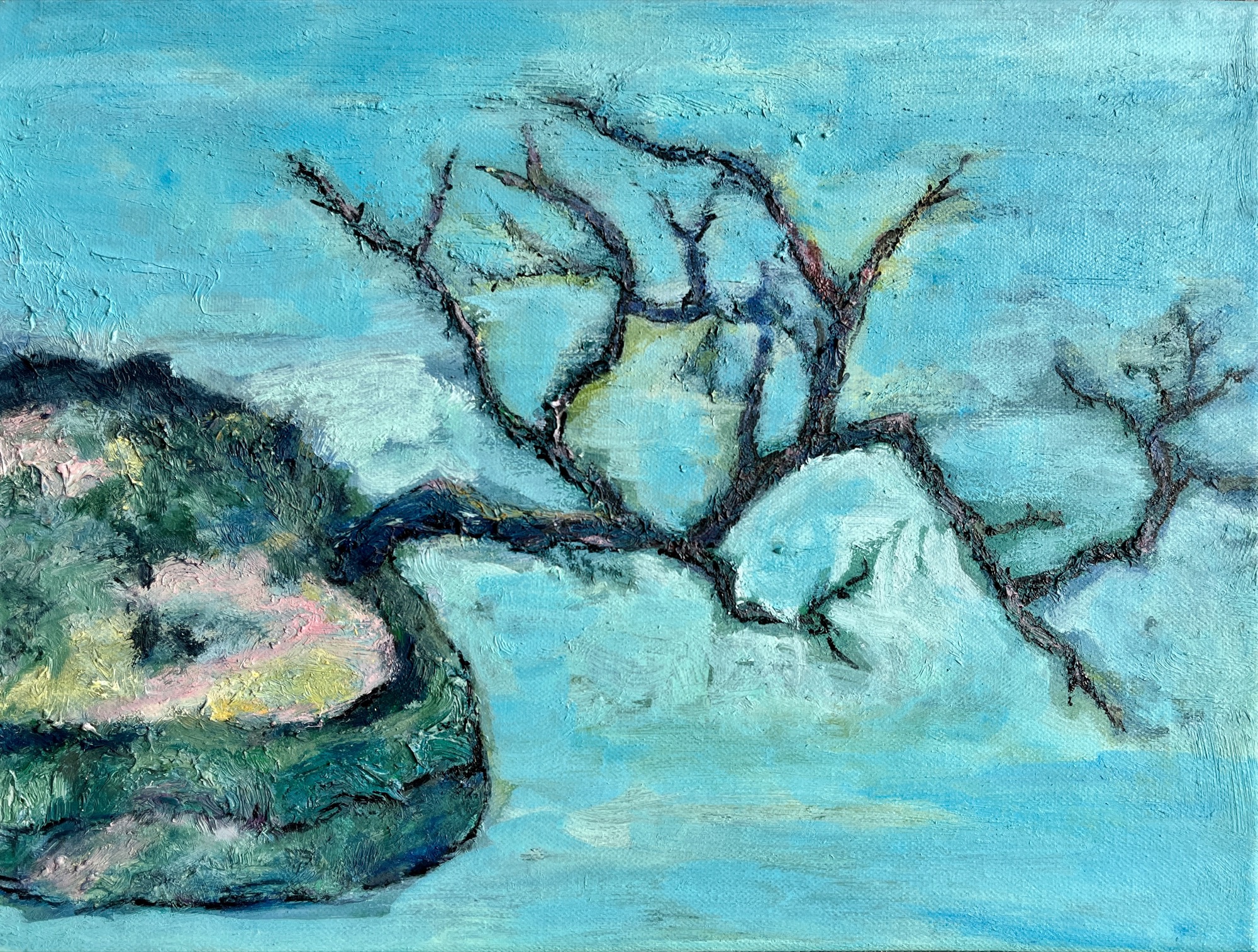 trees #5, Oil, 30 × 40 cm, by chuchu